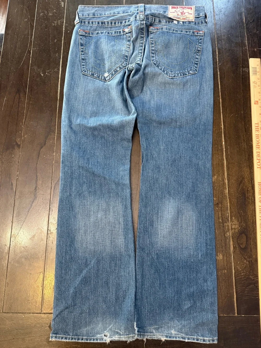 True Religion Y2K Men's Bobby Boot Cut Light Blue Jeans Size 34x32